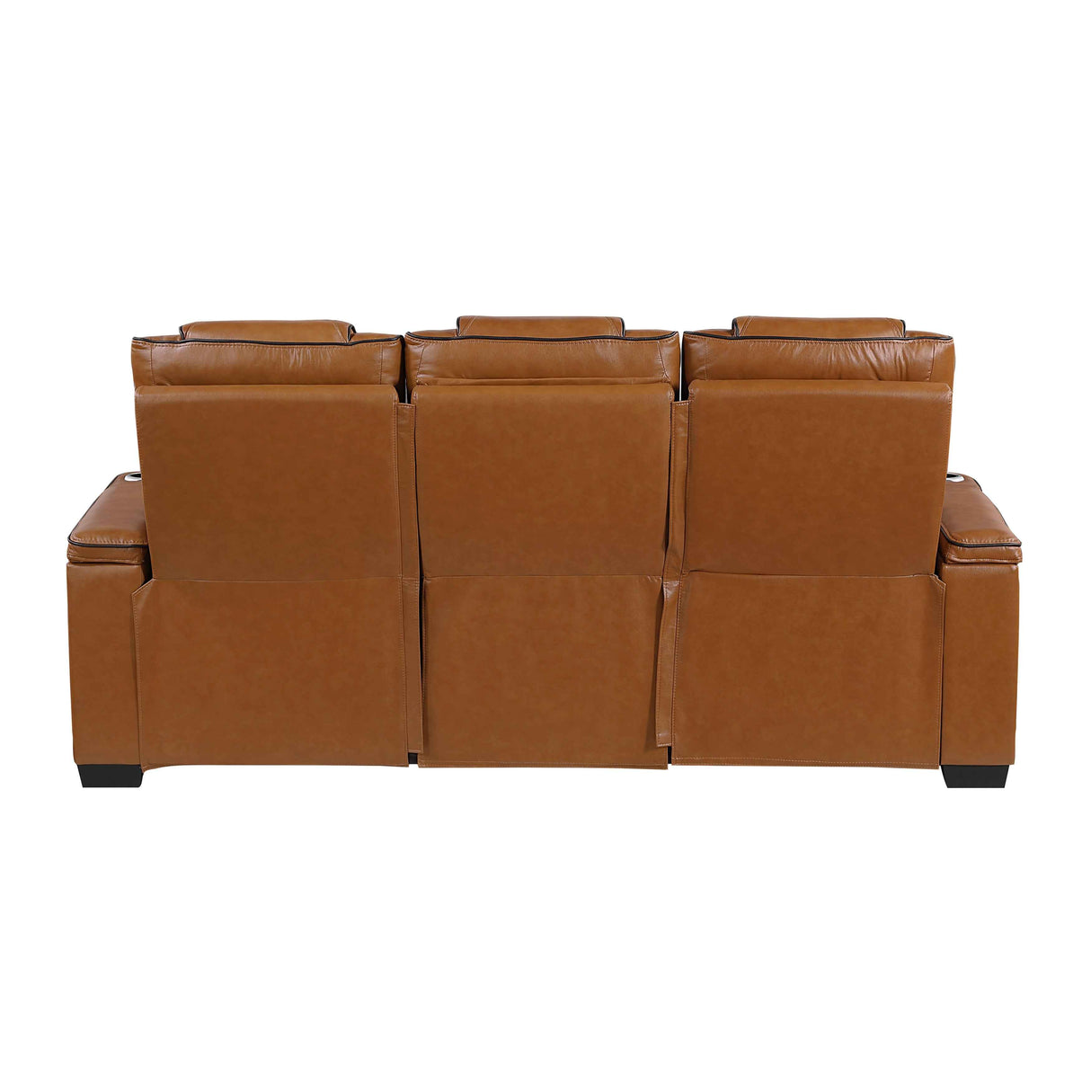 Apex Brown Leather Power Double Reclining Sofa by Homelegance at Eve Furniture