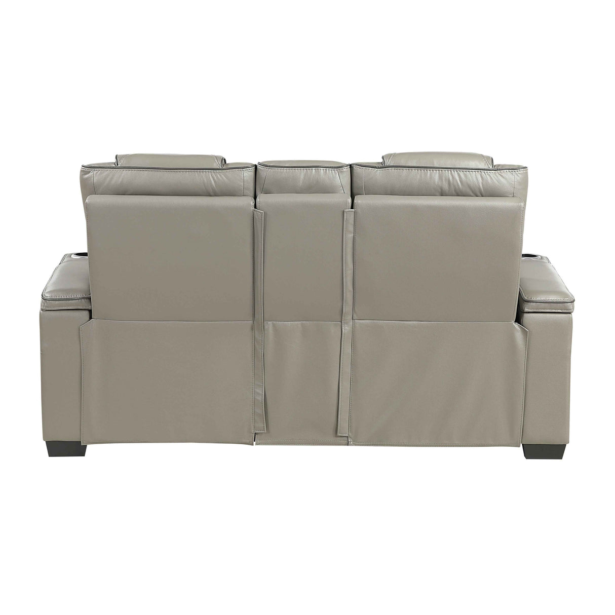 Apex Gray Leather Power Double Reclining Loveseat by Homelegance at Eve Furniture