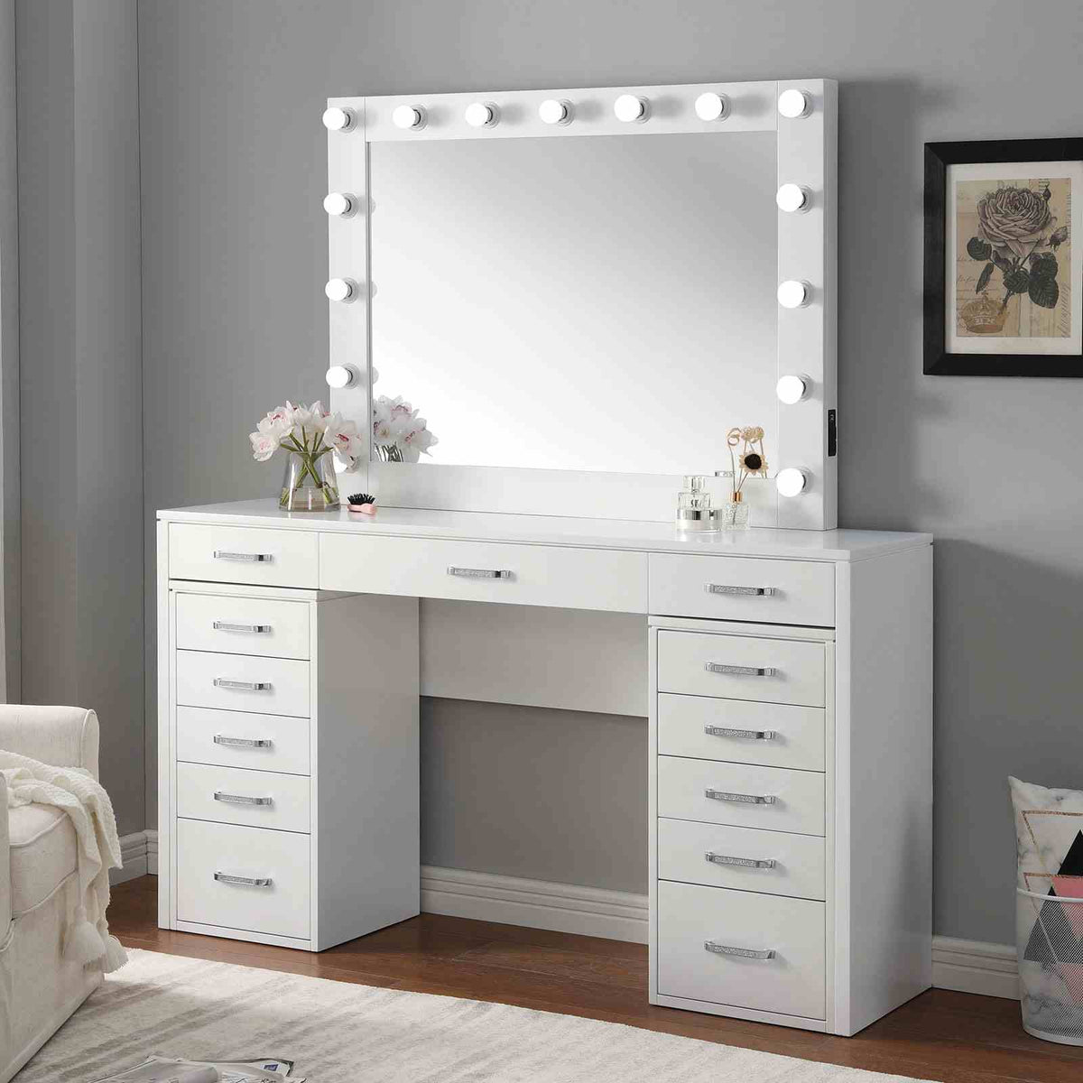 Aphrodite White Vanity by Furniture of America at Eve Furniture