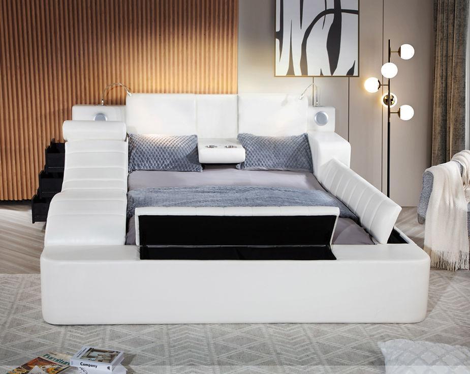 Apollo White Queen Platform Bed by New Era Innovations at Eve Furniture