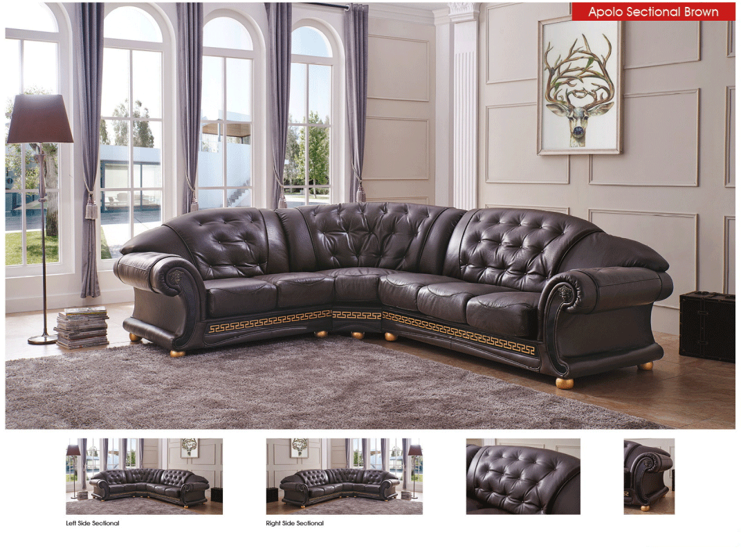Apolo Sectional Right Brown by ESF Furniture at Eve Furniture