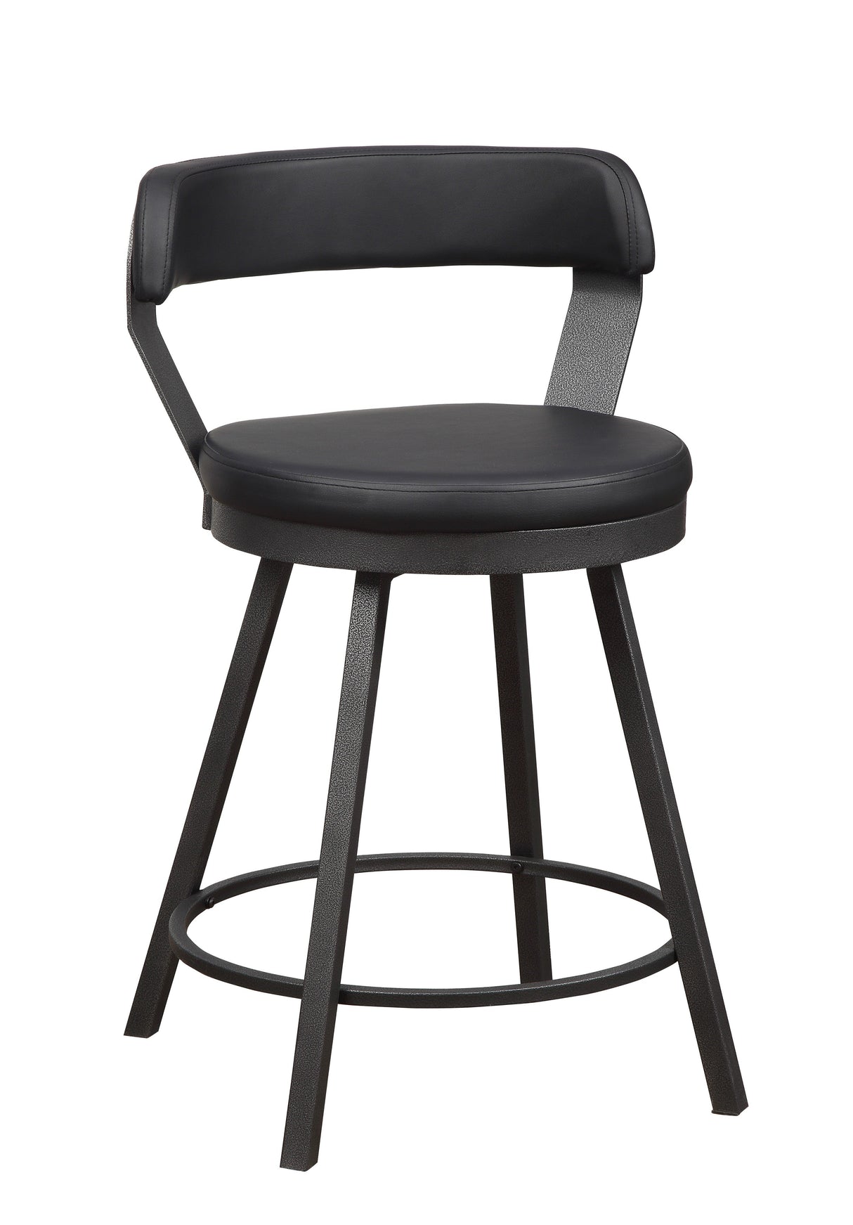 Appert Black/Dark Gray Swivel Pub Height Chair, Set of 2 by Homelegance at Eve Furniture