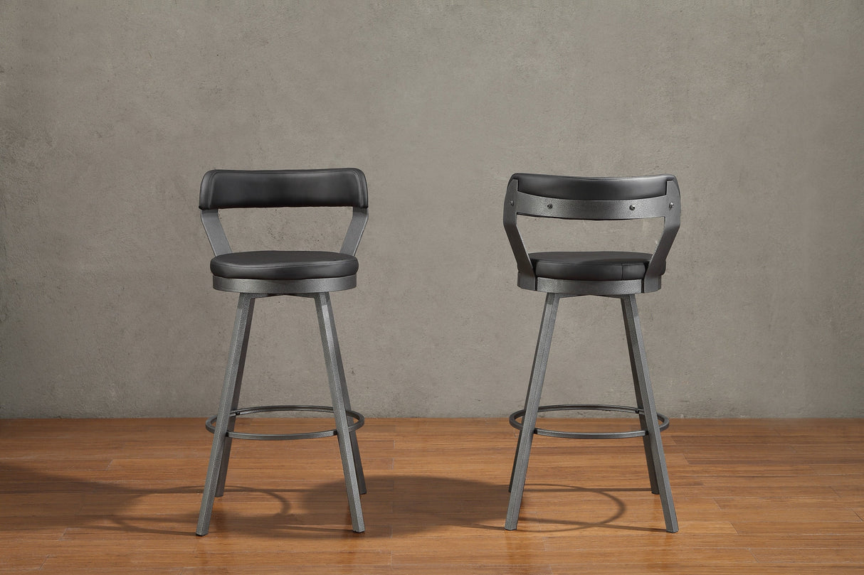 Appert Black/Dark Gray Swivel Pub Height Chair, Set of 2 by Homelegance at Eve Furniture