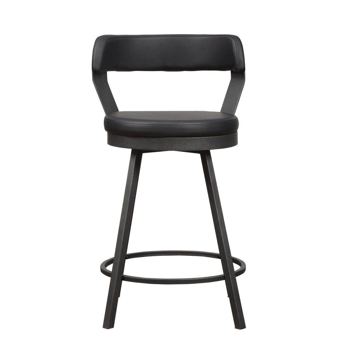 Appert Black/Dark Gray Swivel Pub Height Chair, Set of 2 by Homelegance at Eve Furniture