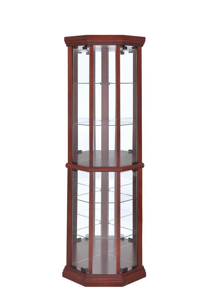 Appledale Medium Brown 6-Shelf Corner Curio Cabinet by Coaster at Eve Furniture