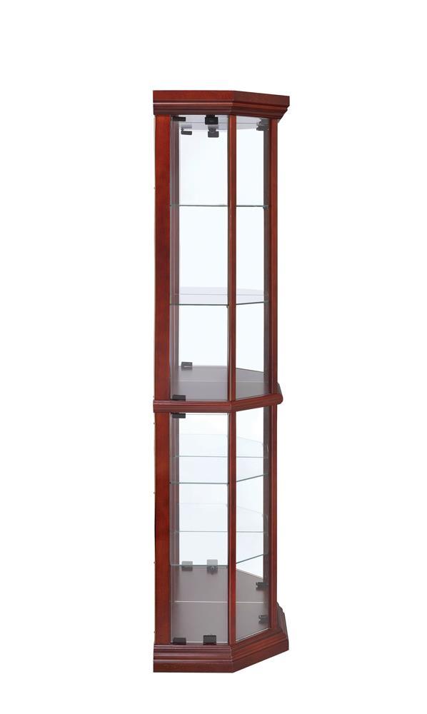 Appledale Medium Brown 6-Shelf Corner Curio Cabinet by Coaster at Eve Furniture