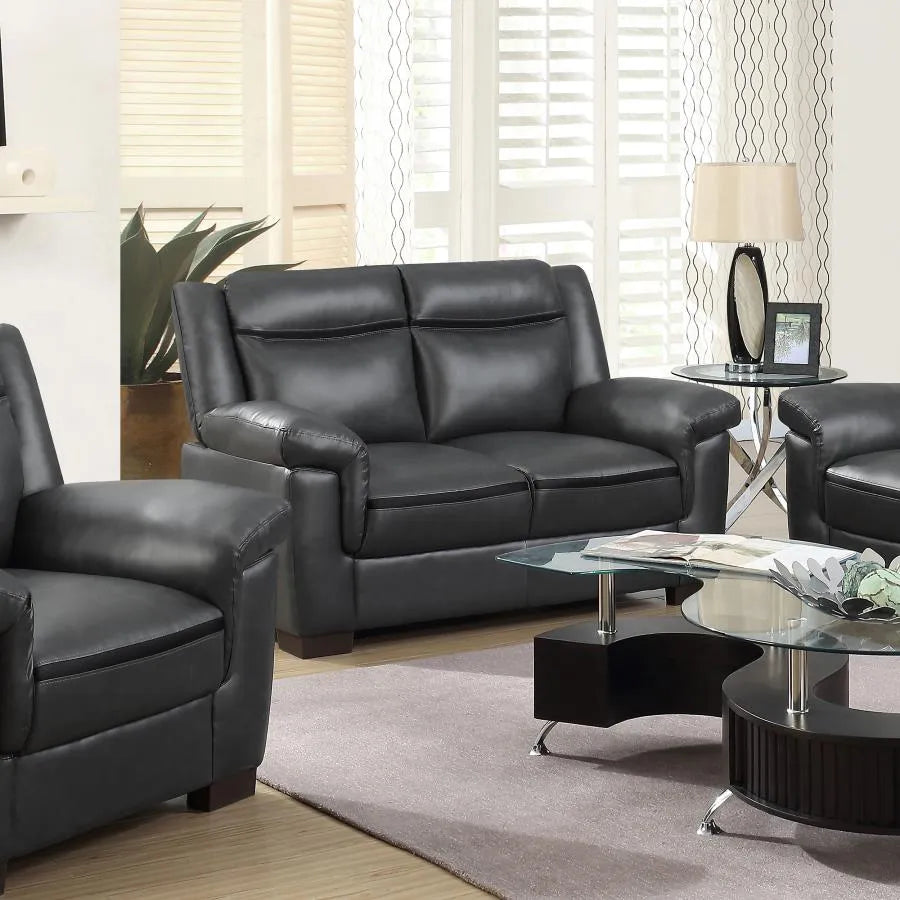 Arabella Gray Pillow Top Upholstered Loveseat by Coaster at Eve Furniture