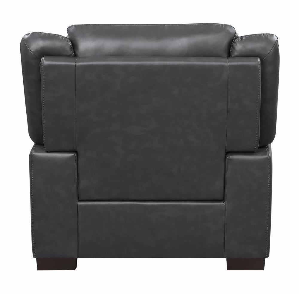 Arabella Gray Upholstered Pillow Top Arm Living Room Set by Coaster at Eve Furniture