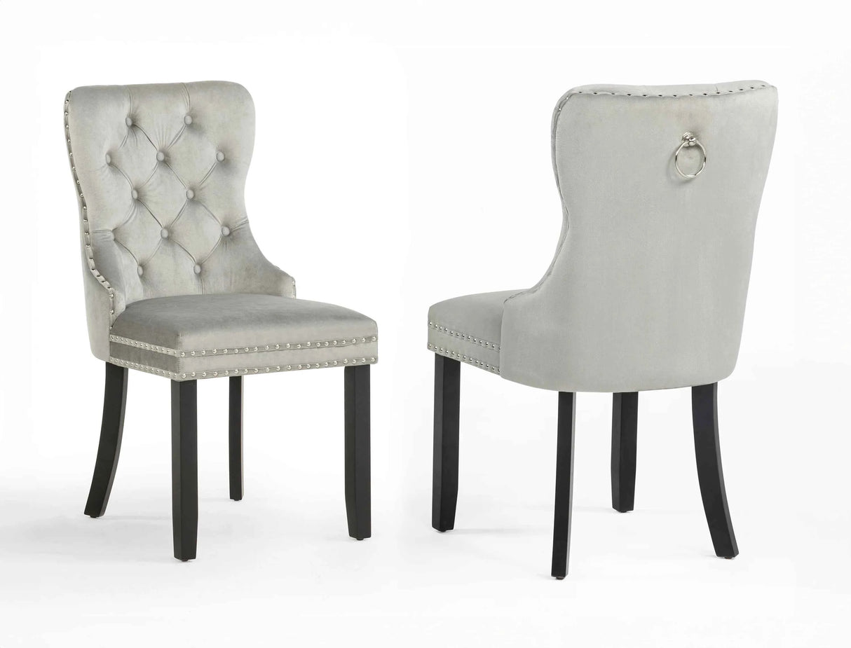 Arabella Light Gray Velvet Accent Chair, Set of 2 by Crown Mark at Eve Furniture