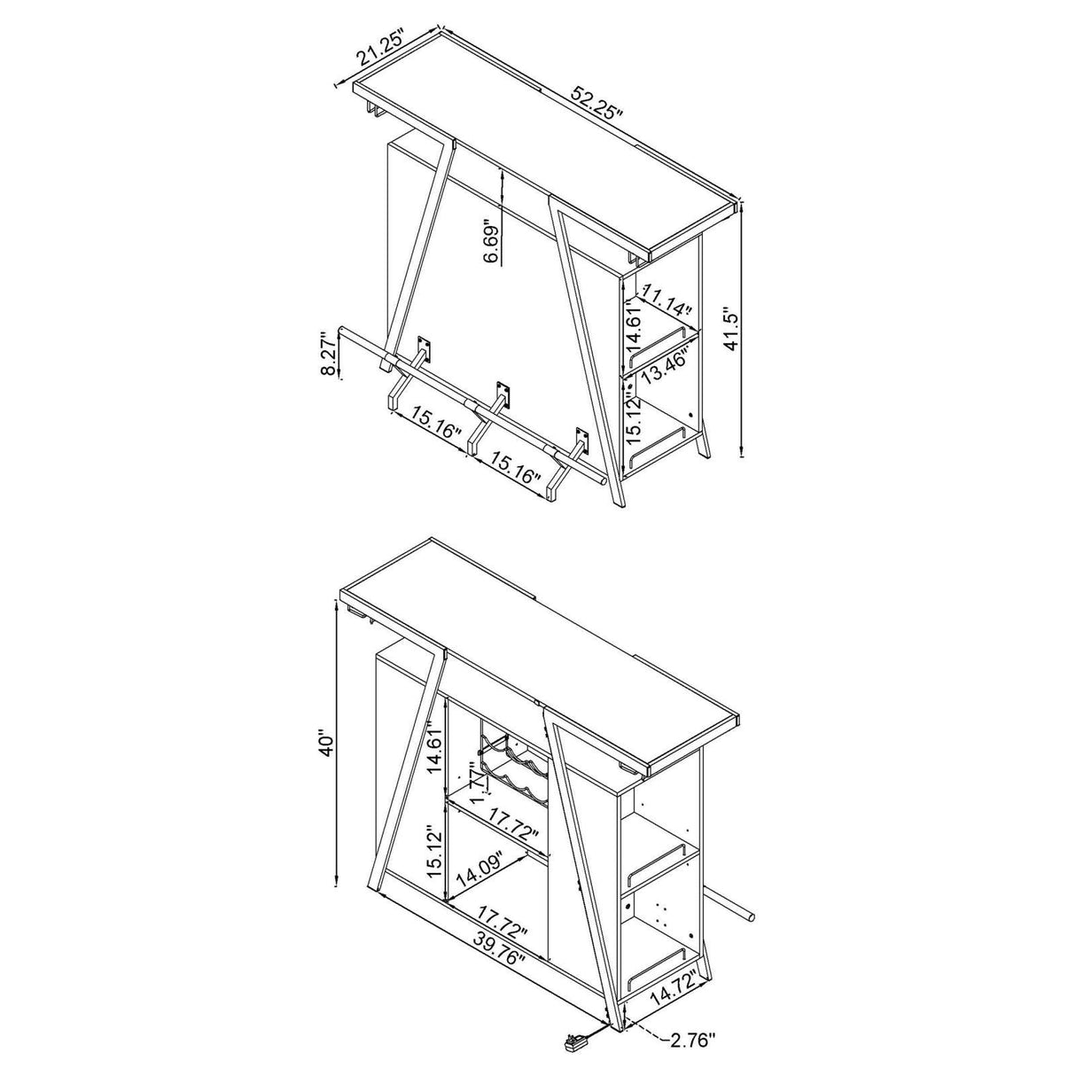 Araceli White Home Bar Wine Cabinet High Gloss and Chrome by Coaster at Eve Furniture