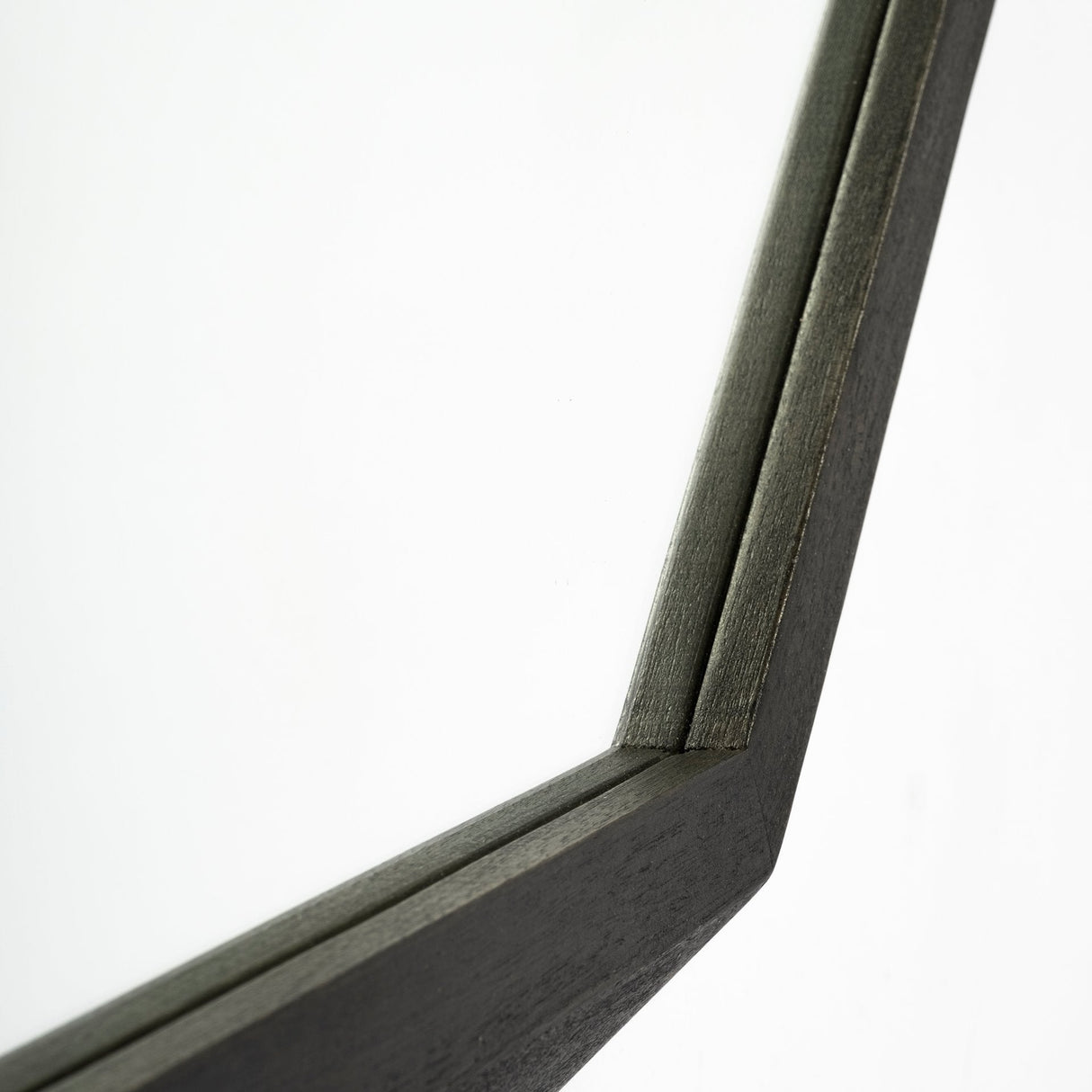 Aramis II Octagon Black Wood Frame Wall Mirror by Mercana at Eve Furniture