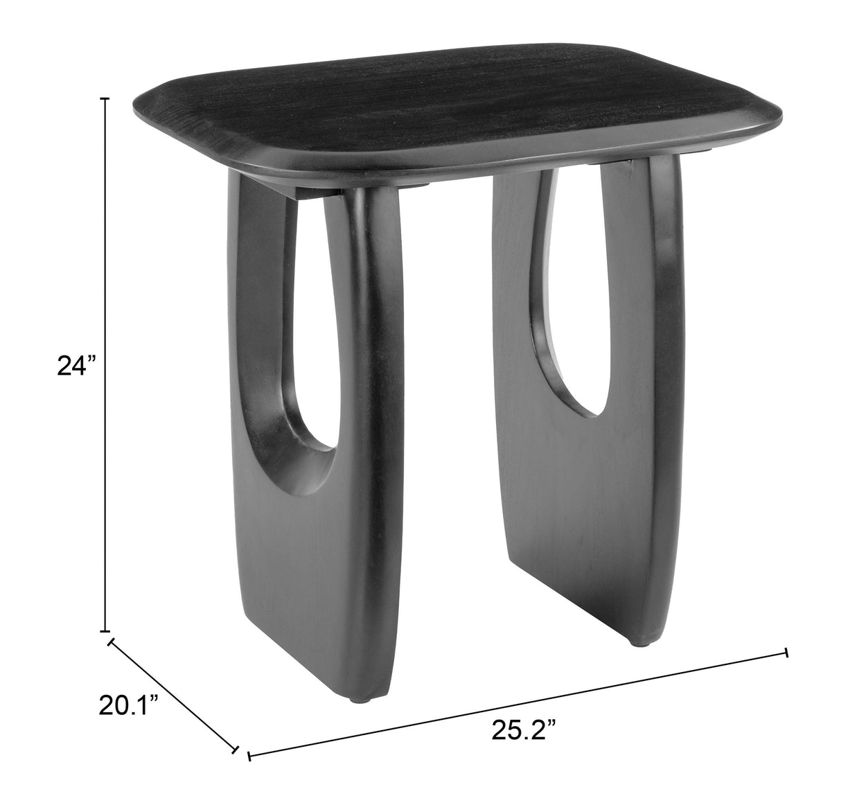 Arasan Black Accent Table by Zuomod at Eve Furniture
