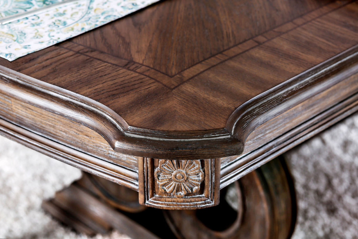 Arcadia Rustic Natural Tone/Ivory 7 Pc Extendable Dining Table Set by Furniture of America at Eve Furniture