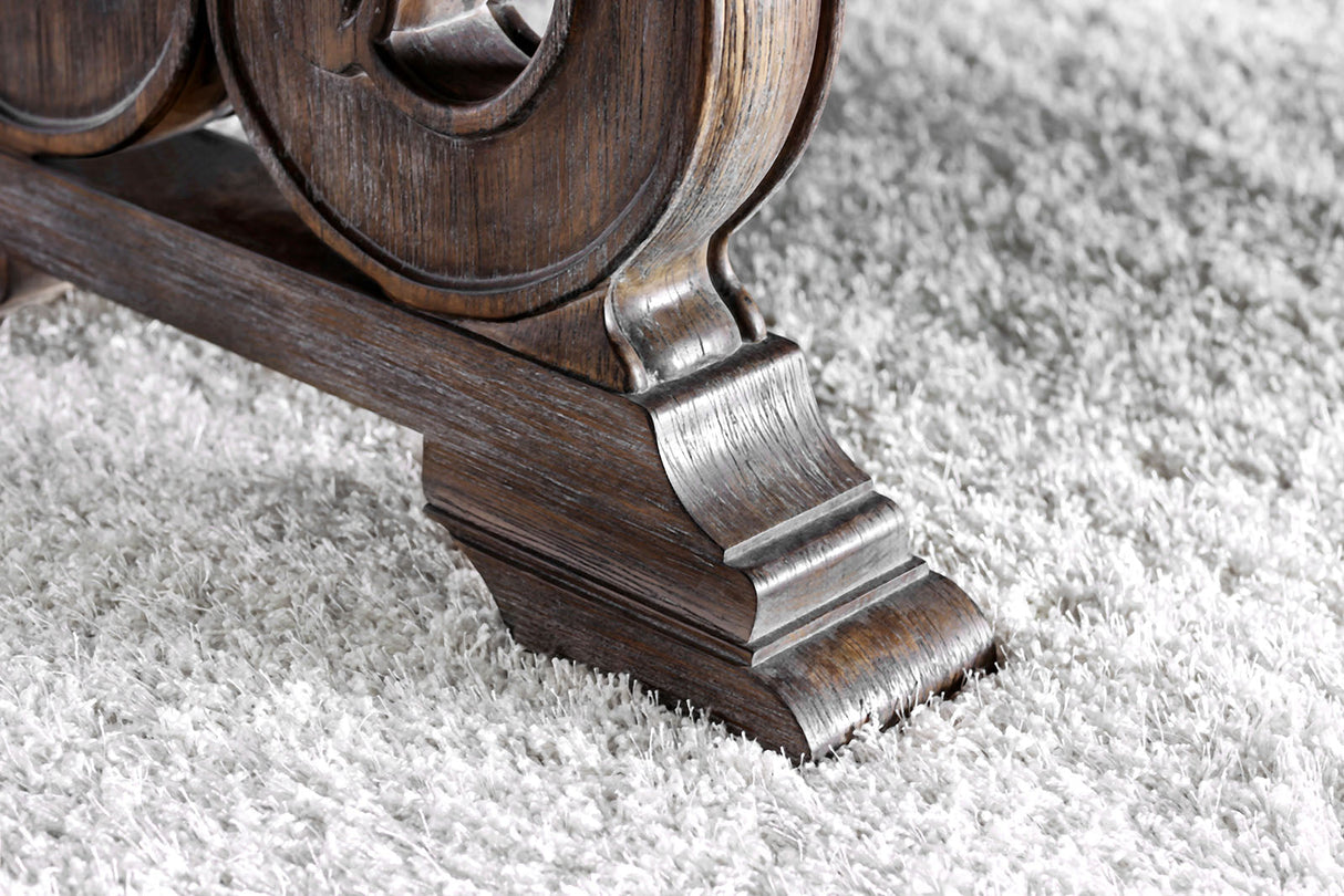 Arcadia Rustic Natural Tone/Ivory 7 Pc Extendable Dining Table Set by Furniture of America at Eve Furniture