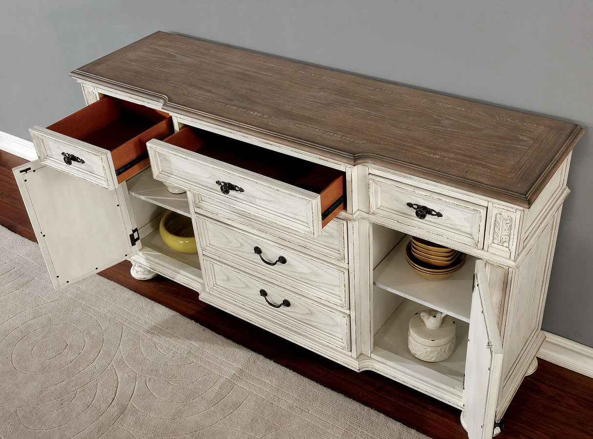 Arcadia Antique White Server by Furniture of America at Eve Furniture