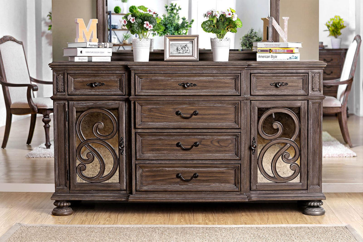 Arcadia Rustic Natural Tone Server by Furniture of America at Eve Furniture
