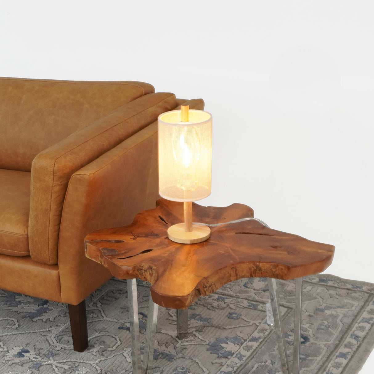 Arcana Table Lamp - Oak - Natural by Ashcroft Furniture at Eve Furniture