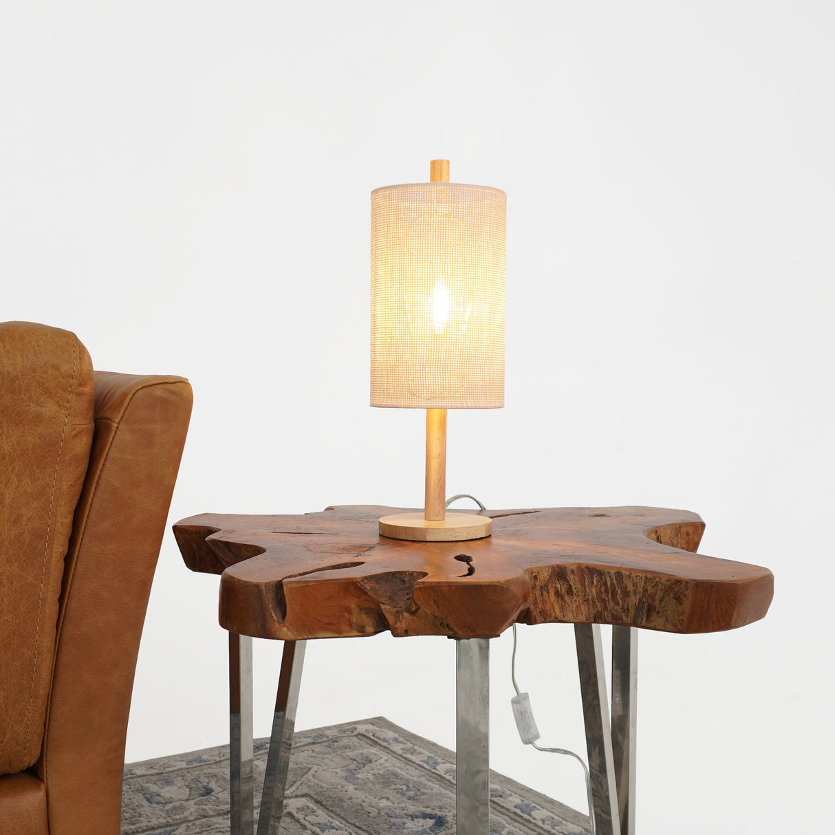 Arcana Table Lamp - Oak - Natural by Ashcroft Furniture at Eve Furniture