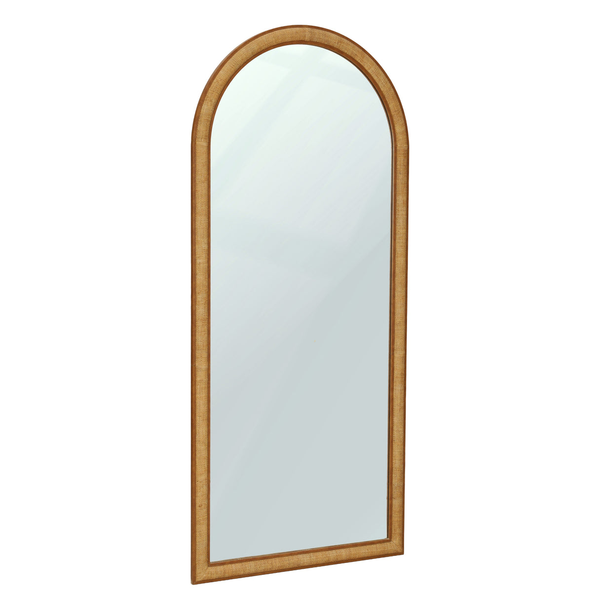 Arch 72" Natural Raffia Designer Floor Mirror by TOV Furniture at Eve Furniture