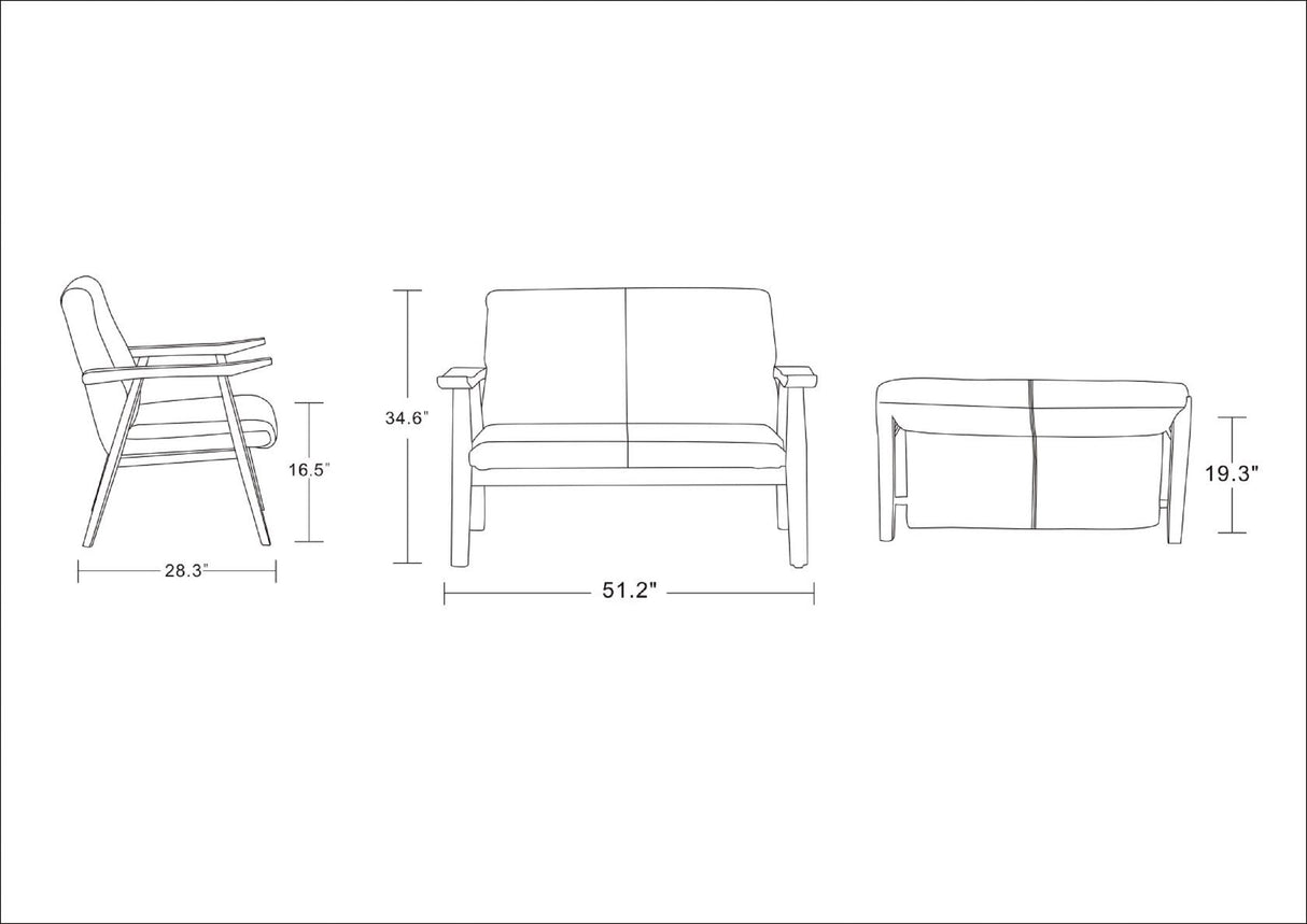 Arch Duke Loveseat in Black and Amber by Manhattan Comfort at Eve Furniture