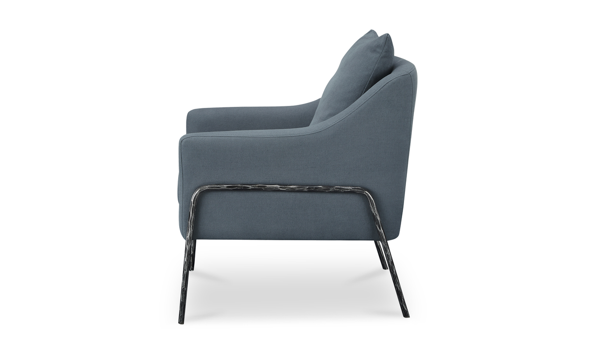 Archer Accent Chair Linen Blend - Blue by Moe's Home at Eve Furniture