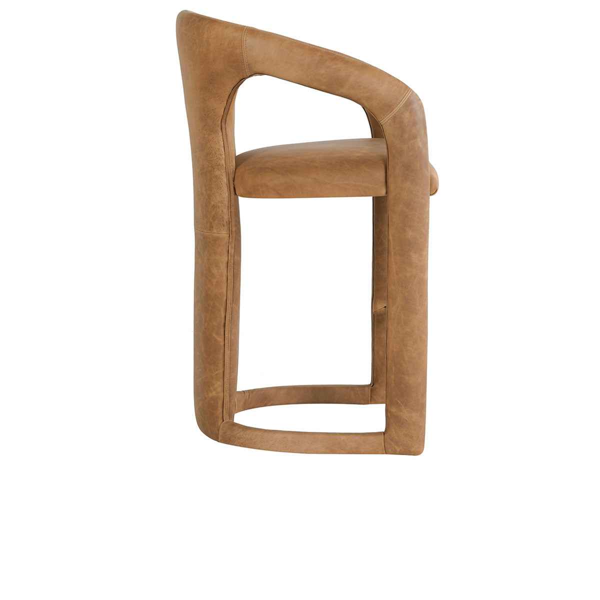 Archie Maple Brown Leather 26" Counter Stool by Classic Home at Eve Furniture
