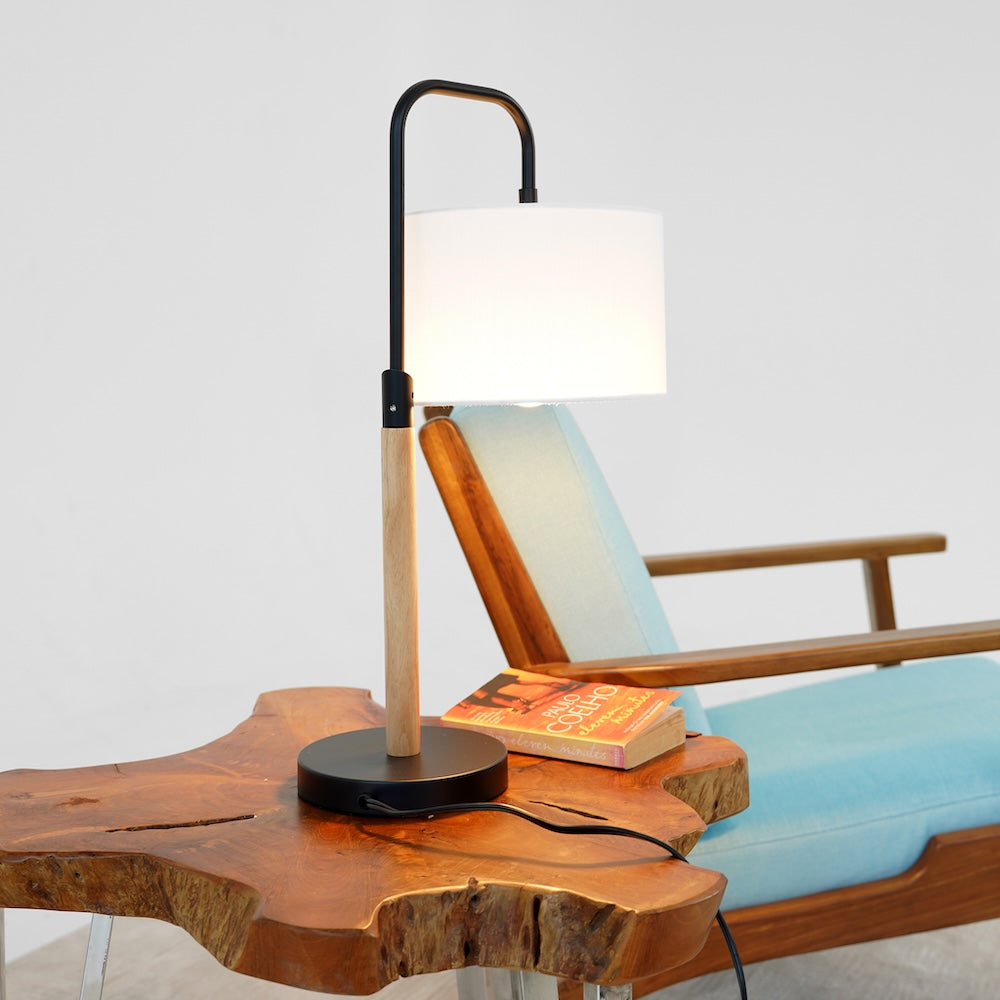 Arcus Paniz Simple Table Lamp with Cylinder Shade by Ashcroft Furniture at Eve Furniture