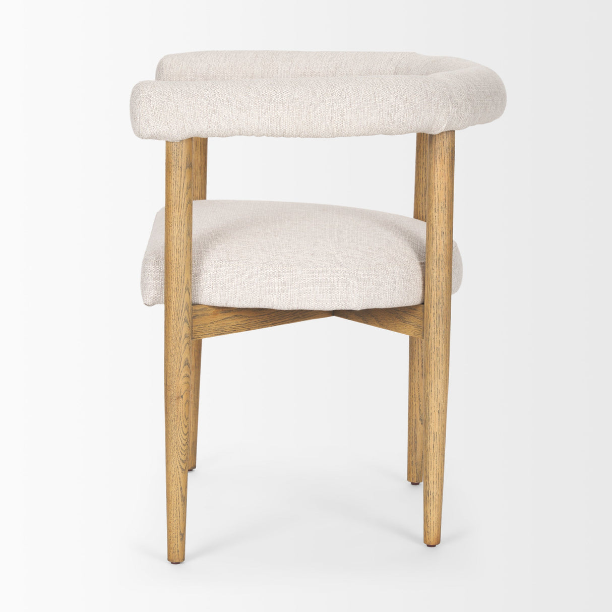 Arden Dining Chair w/ Medium Brown Wood and Cream Twill Fabric by Mercana at Eve Furniture