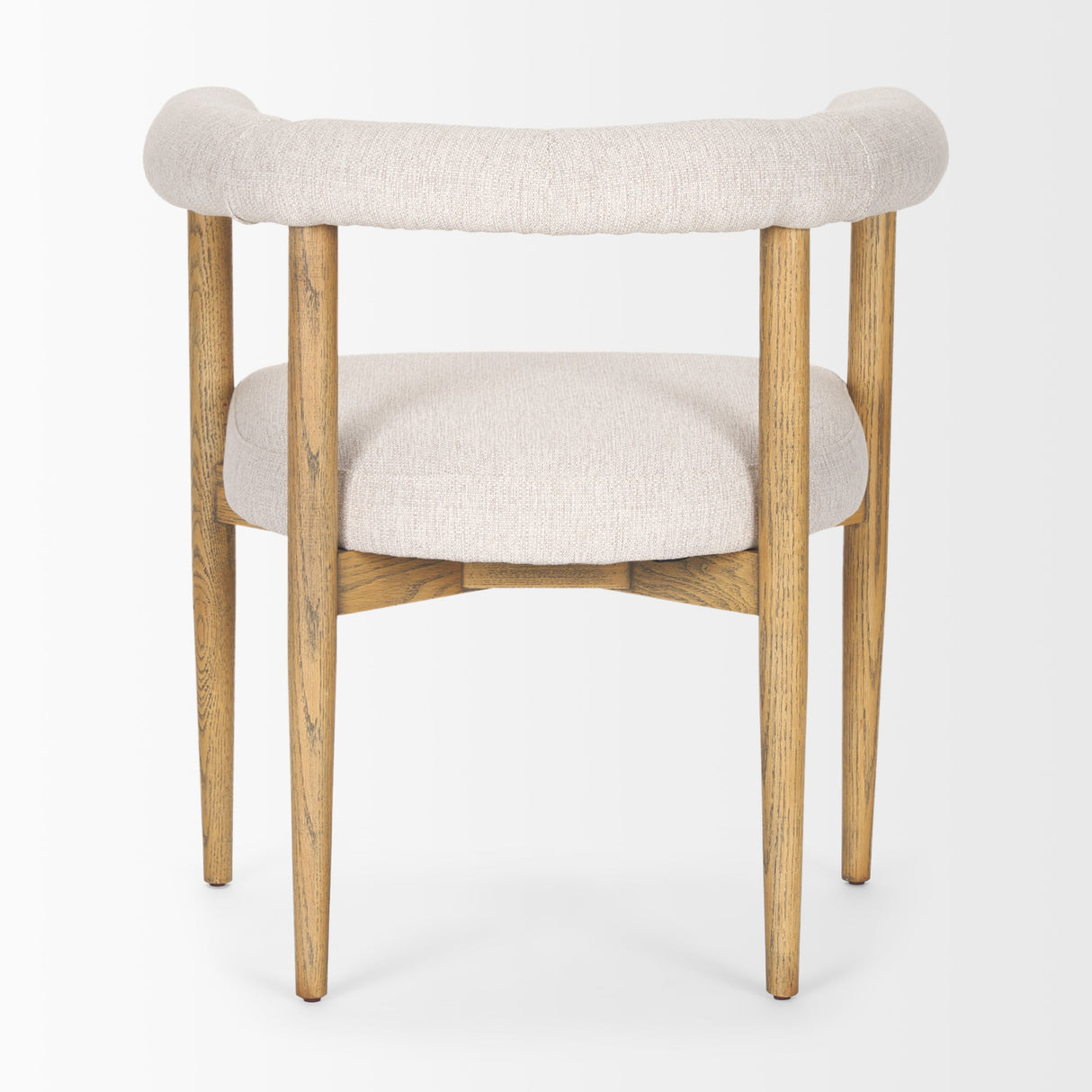 Arden Dining Chair w/ Medium Brown Wood and Cream Twill Fabric by Mercana at Eve Furniture