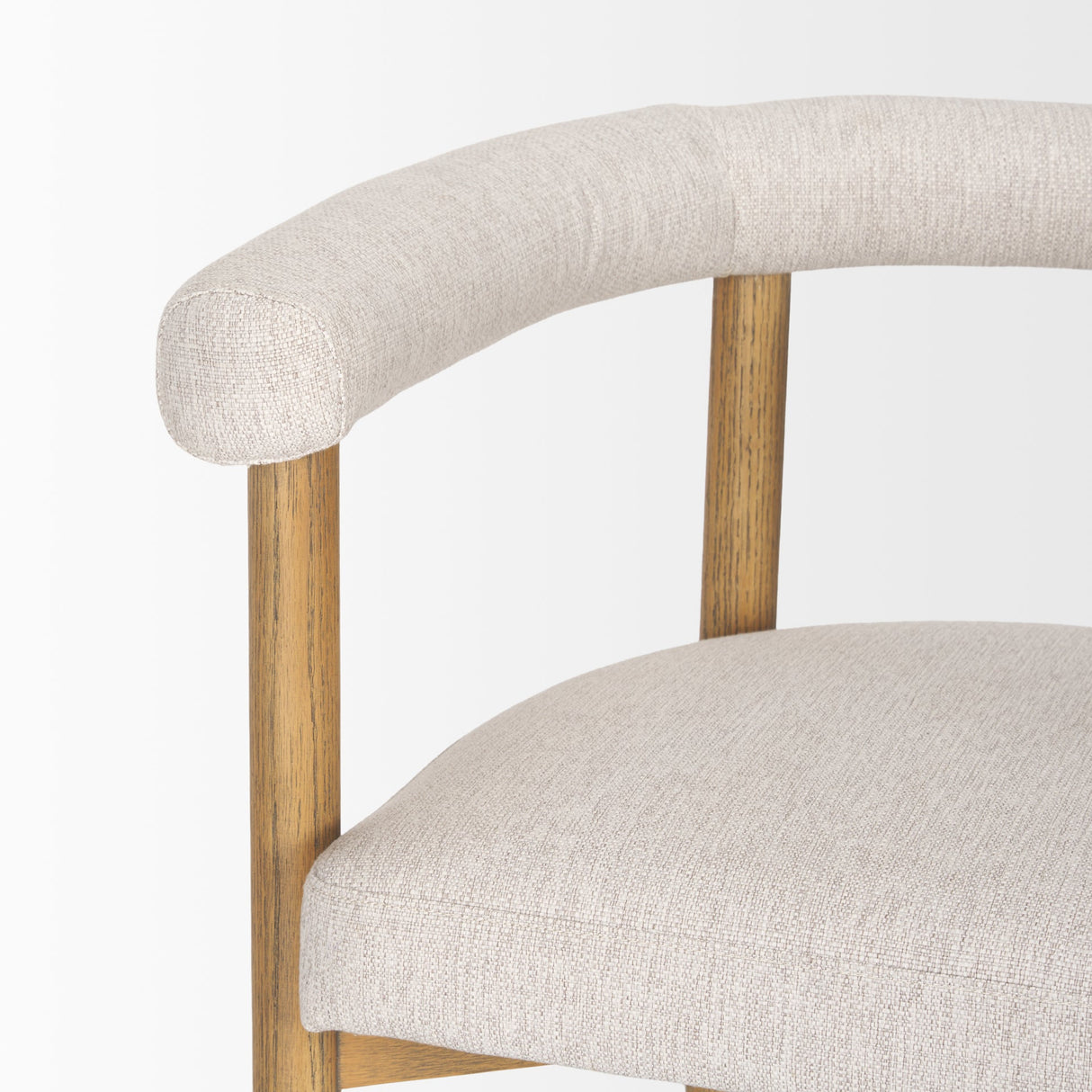 Arden Dining Chair w/ Medium Brown Wood and Cream Twill Fabric by Mercana at Eve Furniture