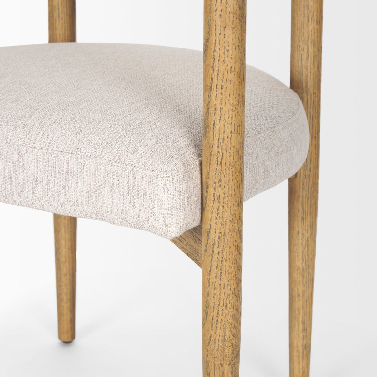 Arden Dining Chair w/ Medium Brown Wood and Cream Twill Fabric by Mercana at Eve Furniture