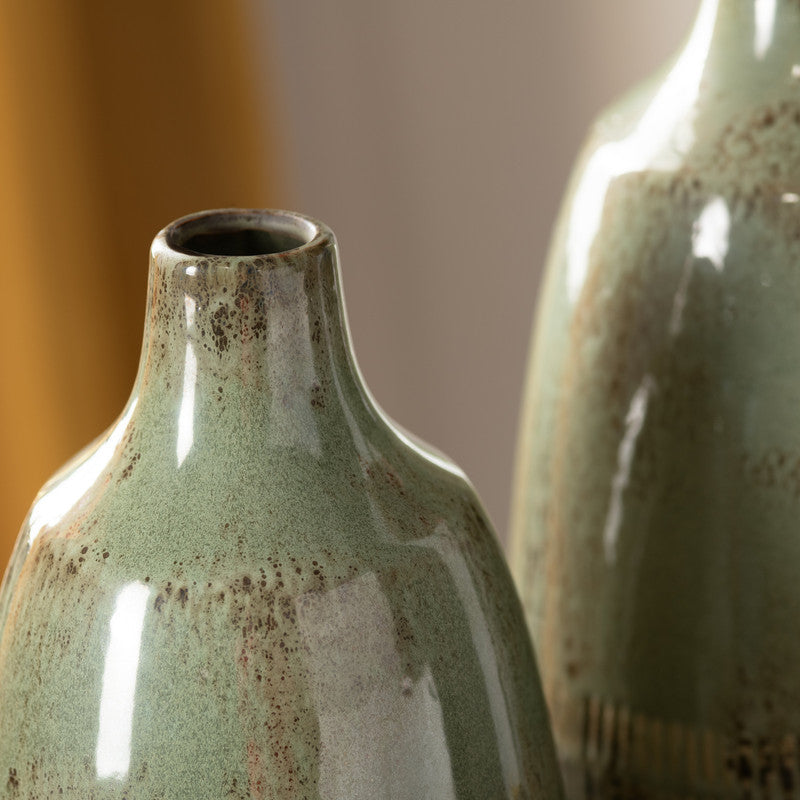 Arden Sage Green 2 Piece Ceramic Vases by Crestview at Eve Furniture