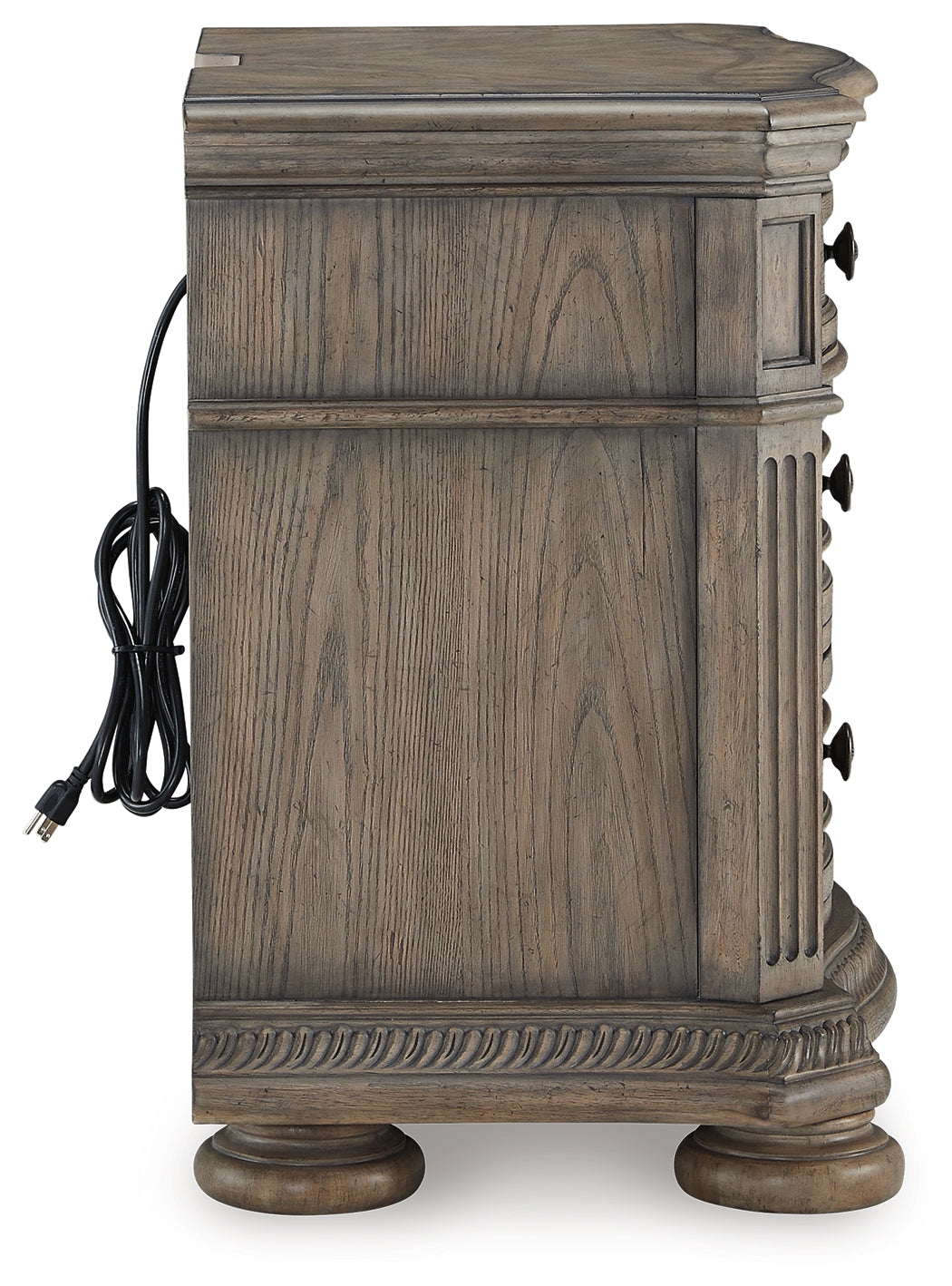 Ardenfield Light Brown King Sleigh Bedroom Set with Dresser, Mirror and Nightstand by Ashley at Eve Furniture