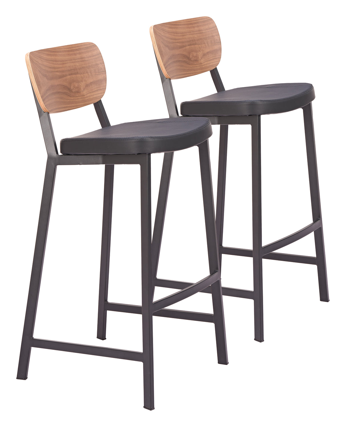 Ardenne Black & Brown Barstool (Set of 2) by Zuomod at Eve Furniture