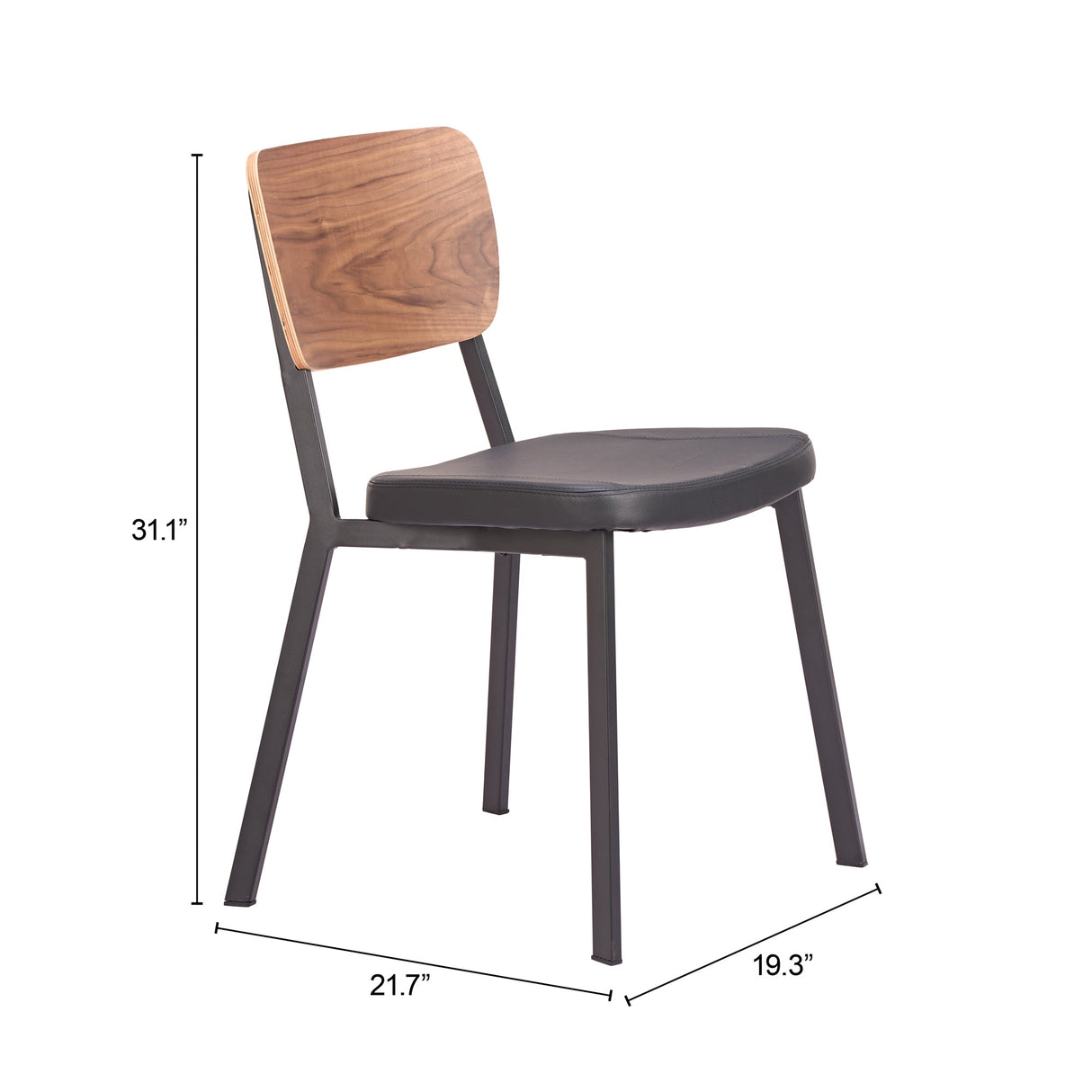 Ardenne Black & Brown Dining Chair (Set of 4) by Zuomod at Eve Furniture