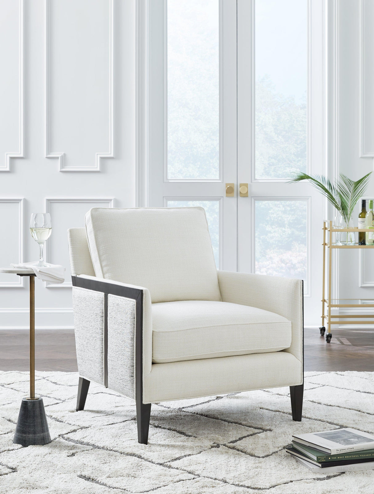 Ardenworth Black/Ivory Accent Chair by Ashley at Eve Furniture