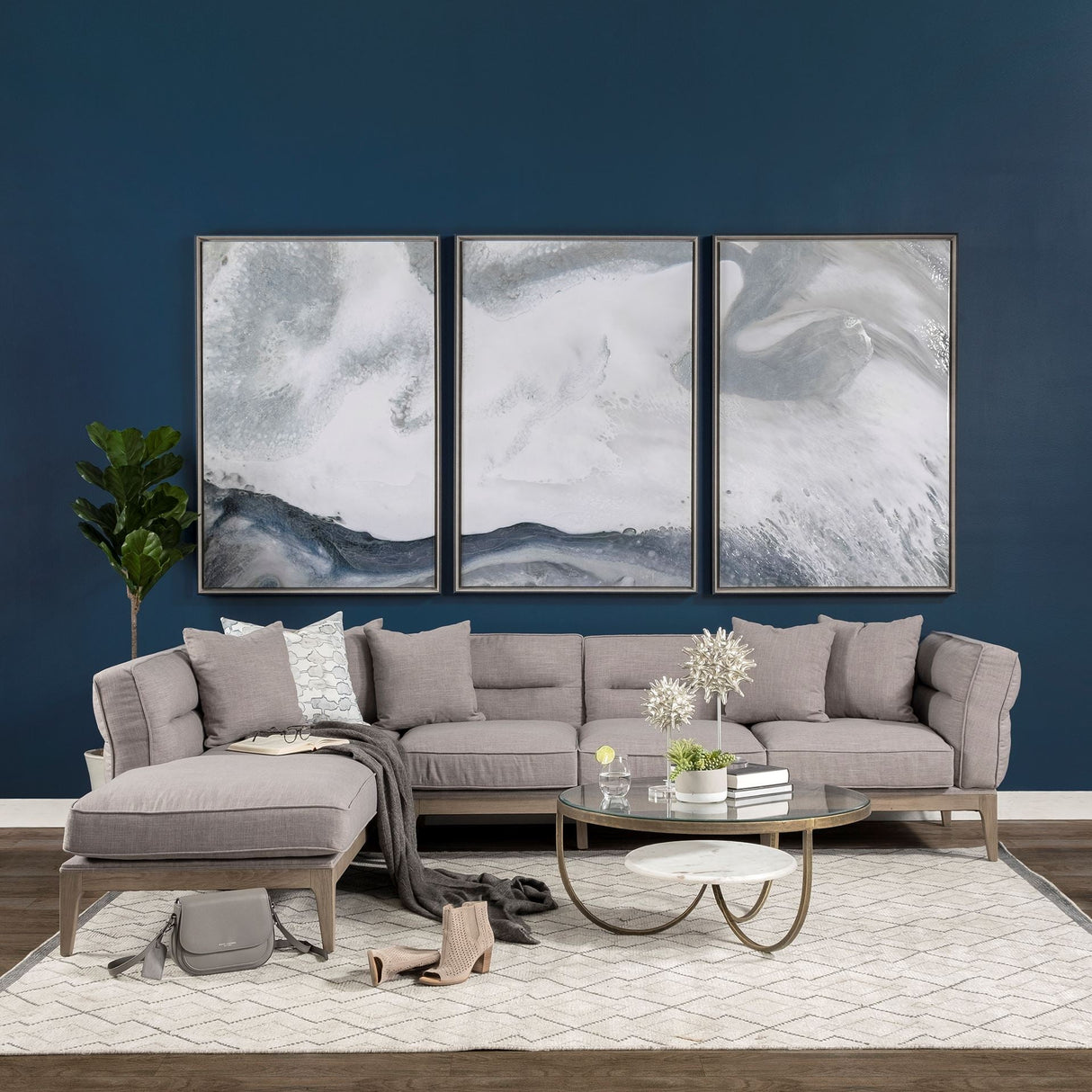 Are One I (Set 3) by Gabrielle Crawford a Hand Embellished Textured Framed Canvas by Mercana at Eve Furniture