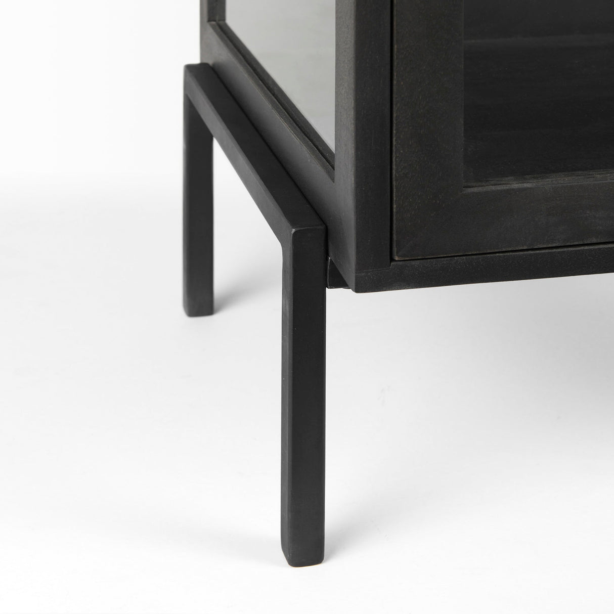 Arelius 20L x 18W x 26H Black-Brown Wood W/ Black Metal Frame End/Side Table by Mercana at Eve Furniture