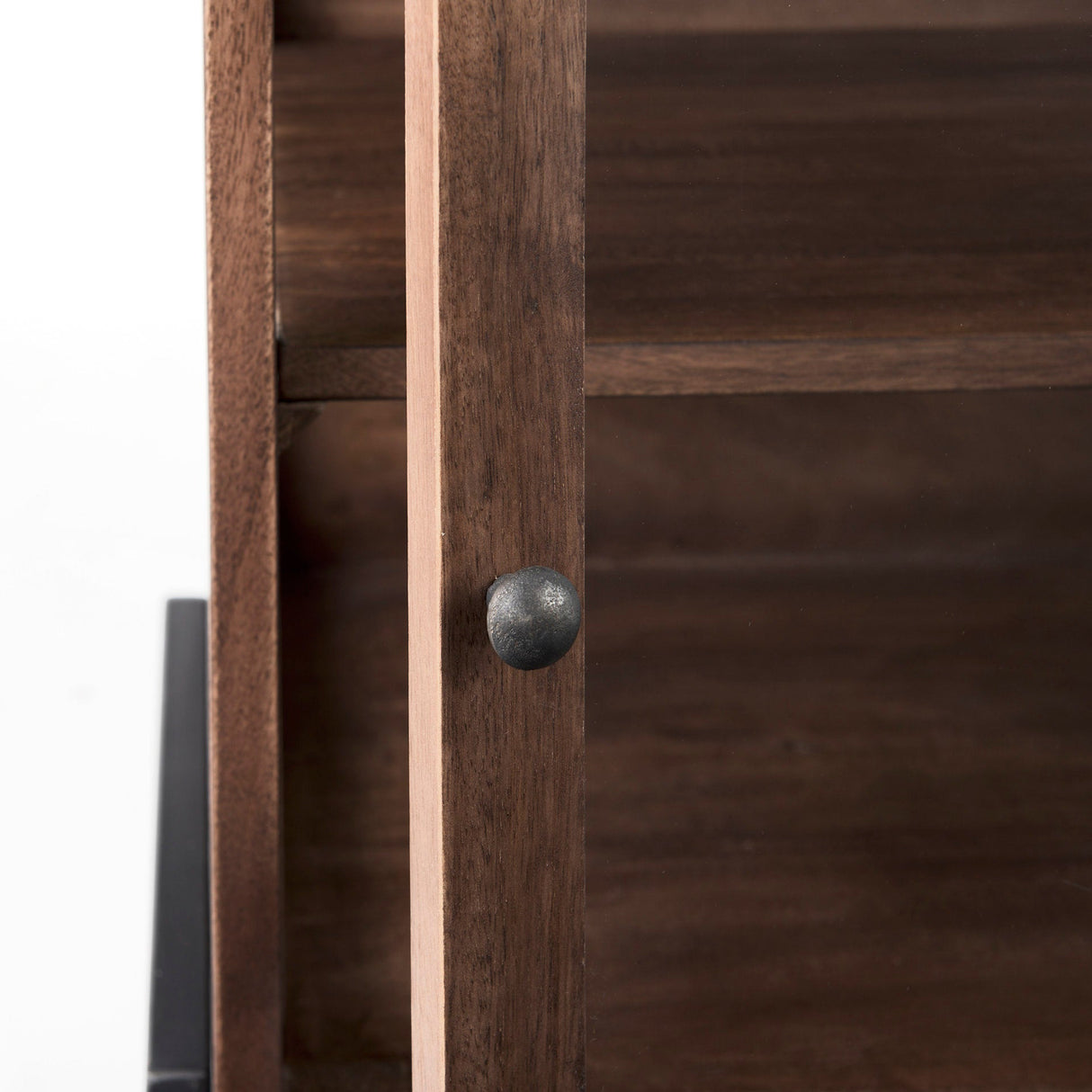 Arelius 20L x 18W x 26H Medium Brown Wood W/ Black Metal Frame End/Side Table by Mercana at Eve Furniture