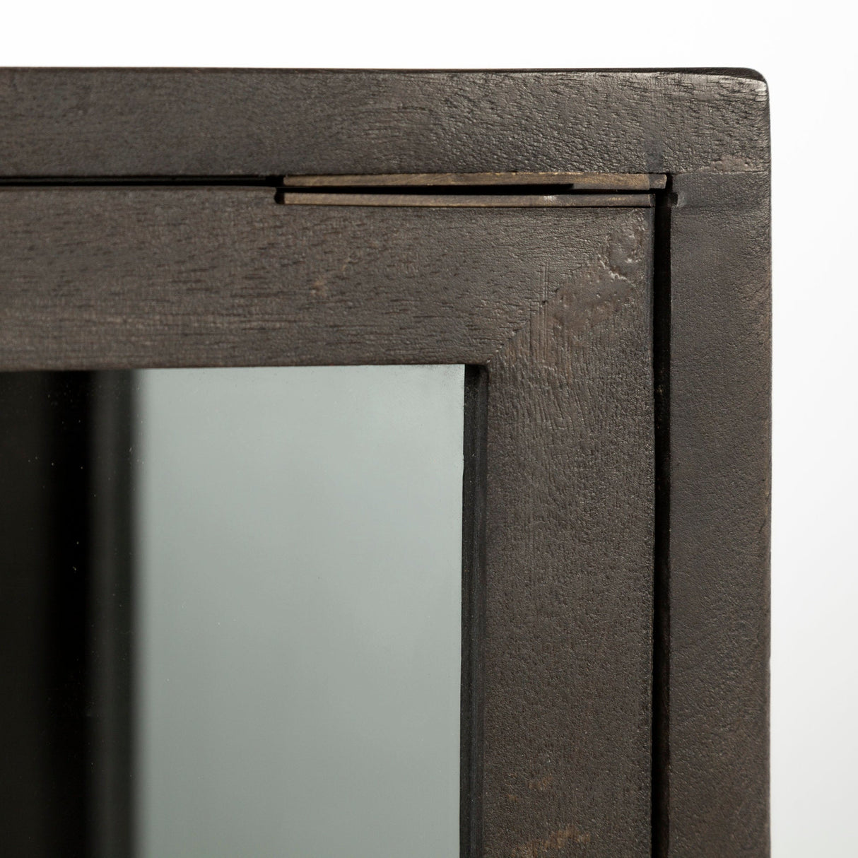 Arelius Black-Brown Wood, Black Metal Base w/ 2 Glass Doors Accent Cabinet by Mercana at Eve Furniture