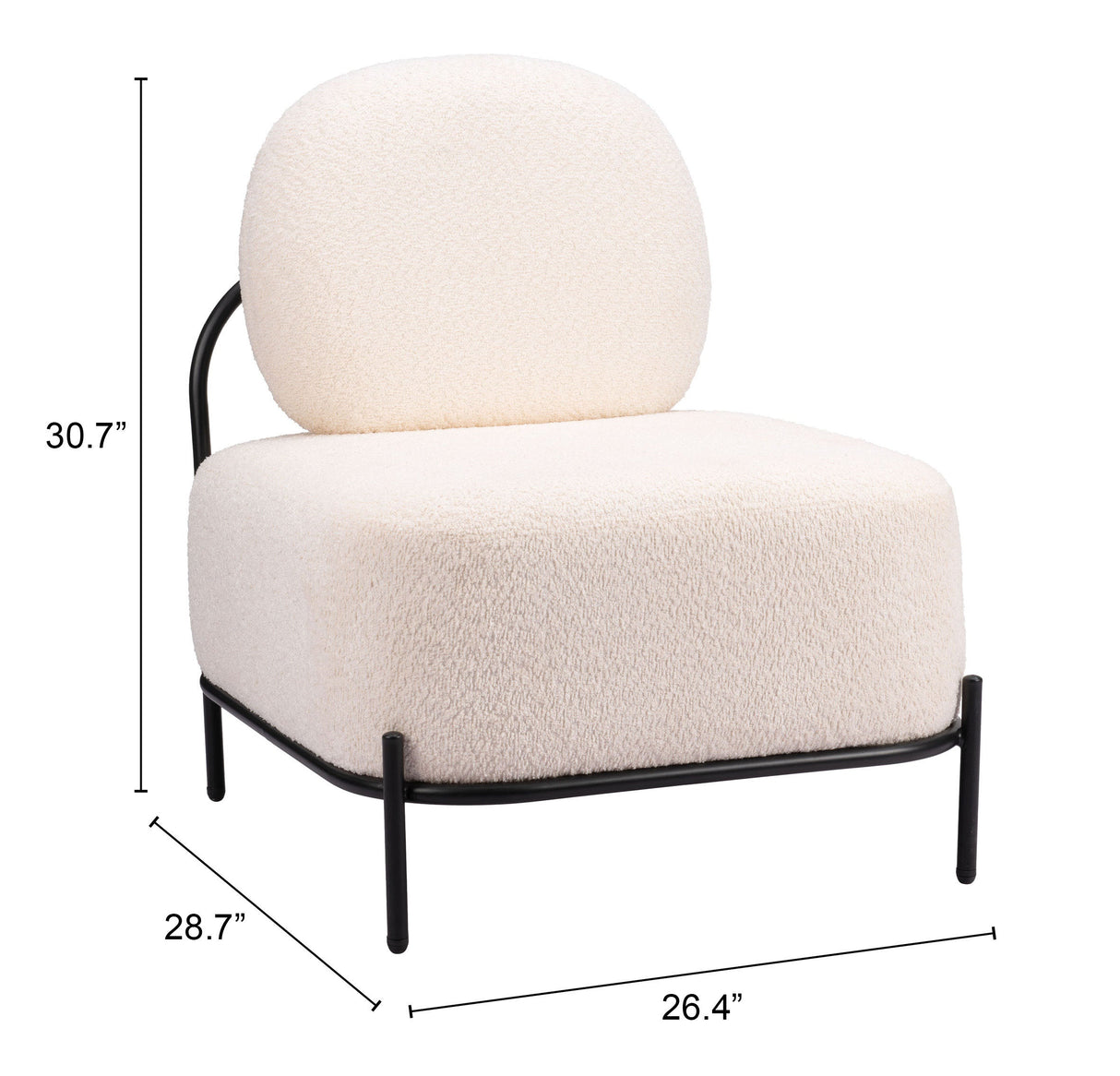 Arendal Vanilla Accent Chair by Zuomod at Eve Furniture
