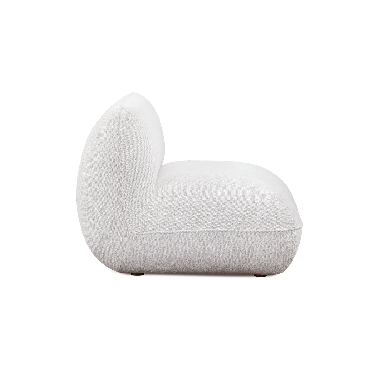 Arezaa Stone White Contract-Grade Basketweave Chenille Armless Chair by TOV Furniture at Eve Furniture
