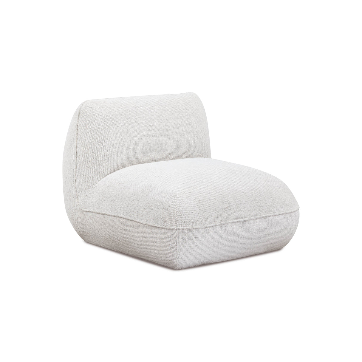 Arezaa Stone White Contract-Grade Basketweave Chenille Armless Chair by TOV Furniture at Eve Furniture