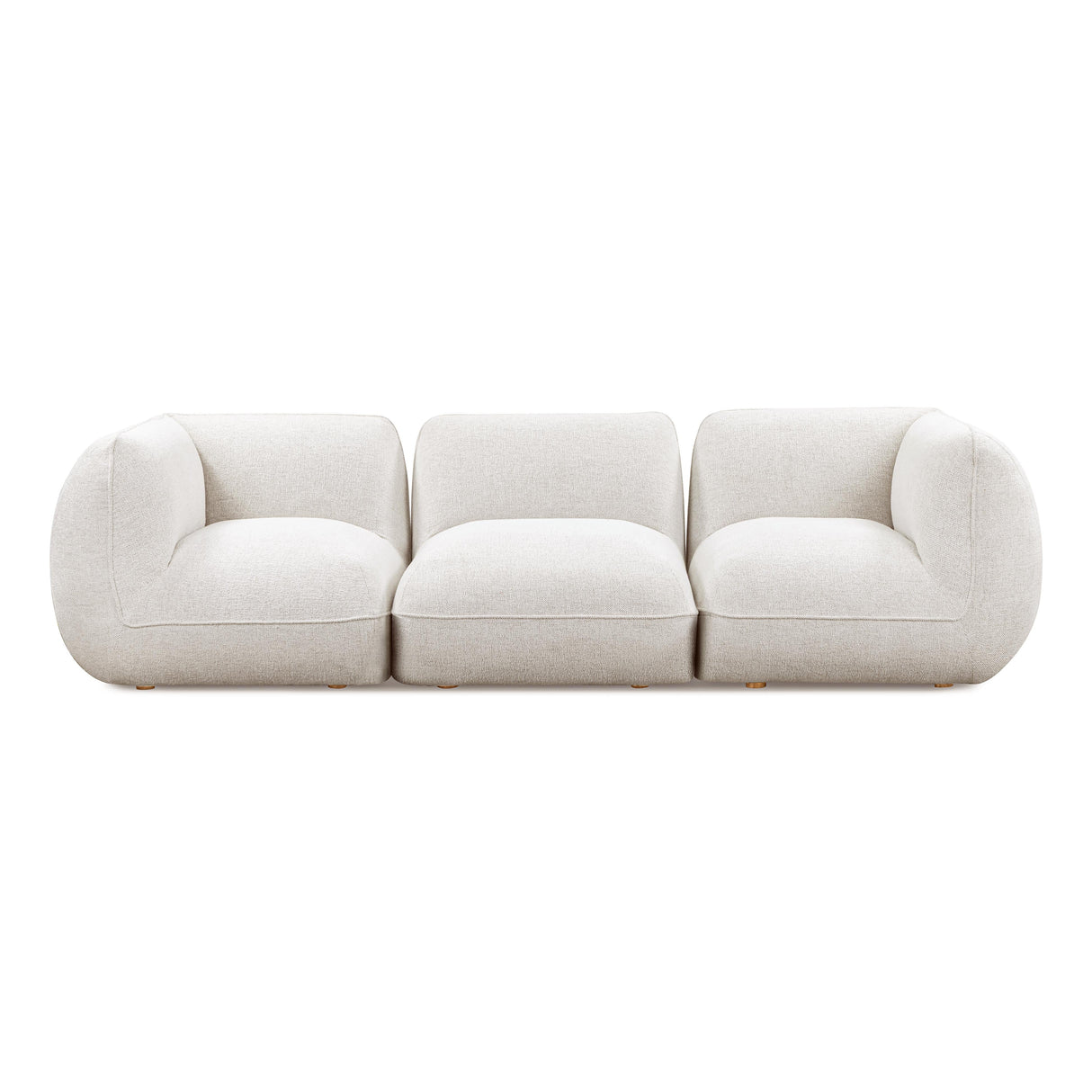 Arezza 115" Stone White Contract-Grade Basketweave Chenille Modular Sofa by TOV Furniture at Eve Furniture