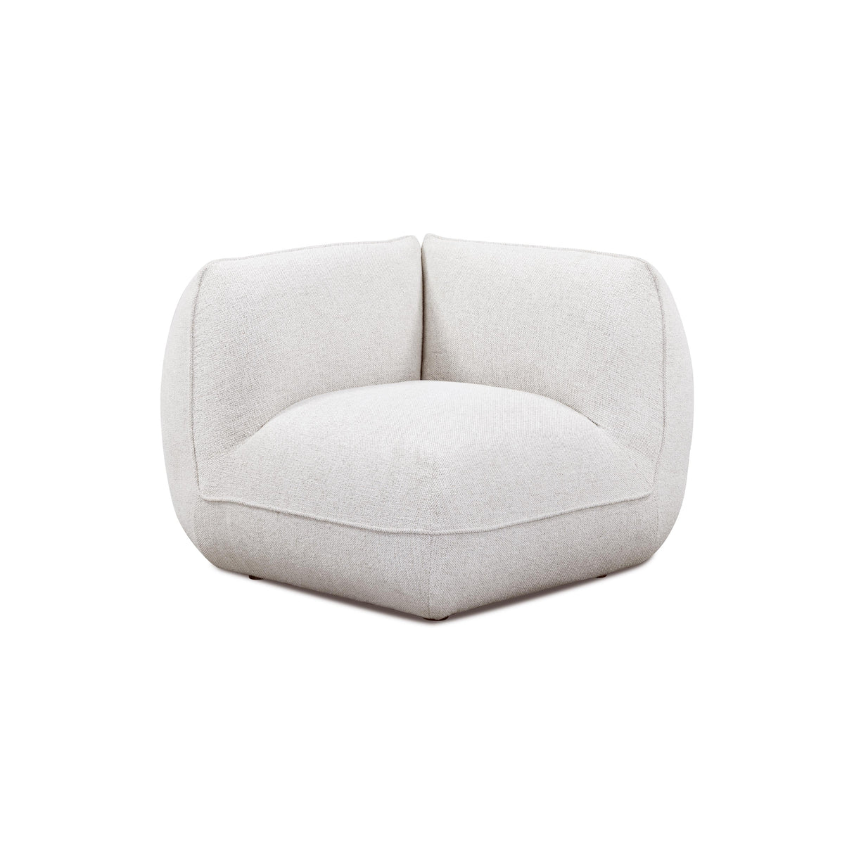 Arezza Stone White Contract-Grade Basketweave Chenille Corner Chair by TOV Furniture at Eve Furniture