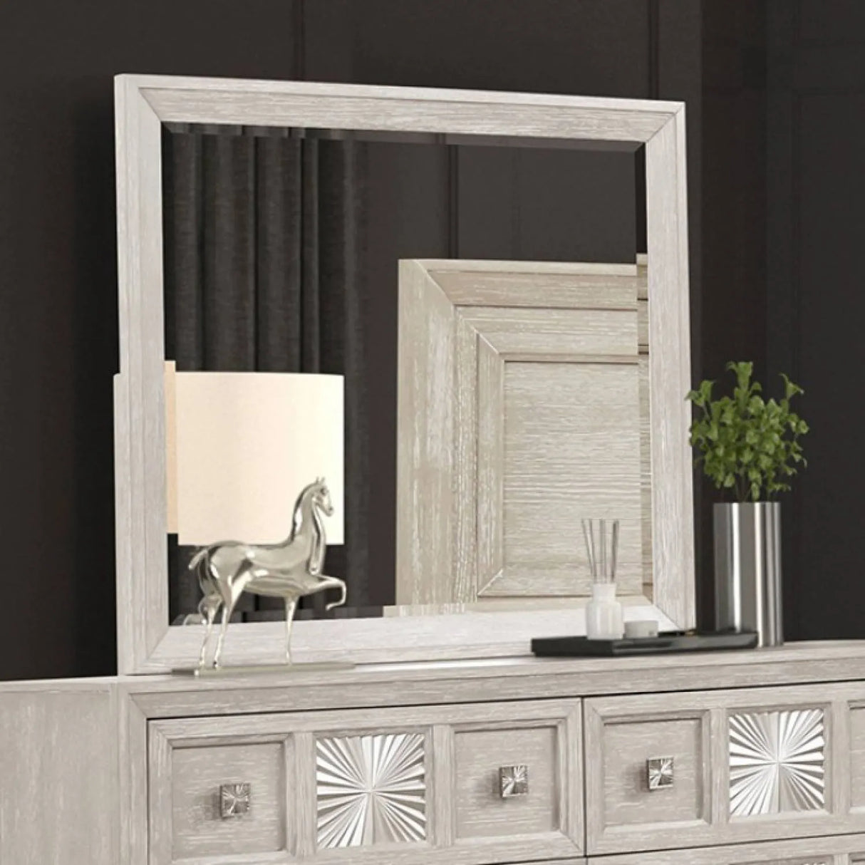 Argenthart Light Gray 4-Piece Queen Bedroom Set by Furniture of America at Eve Furniture