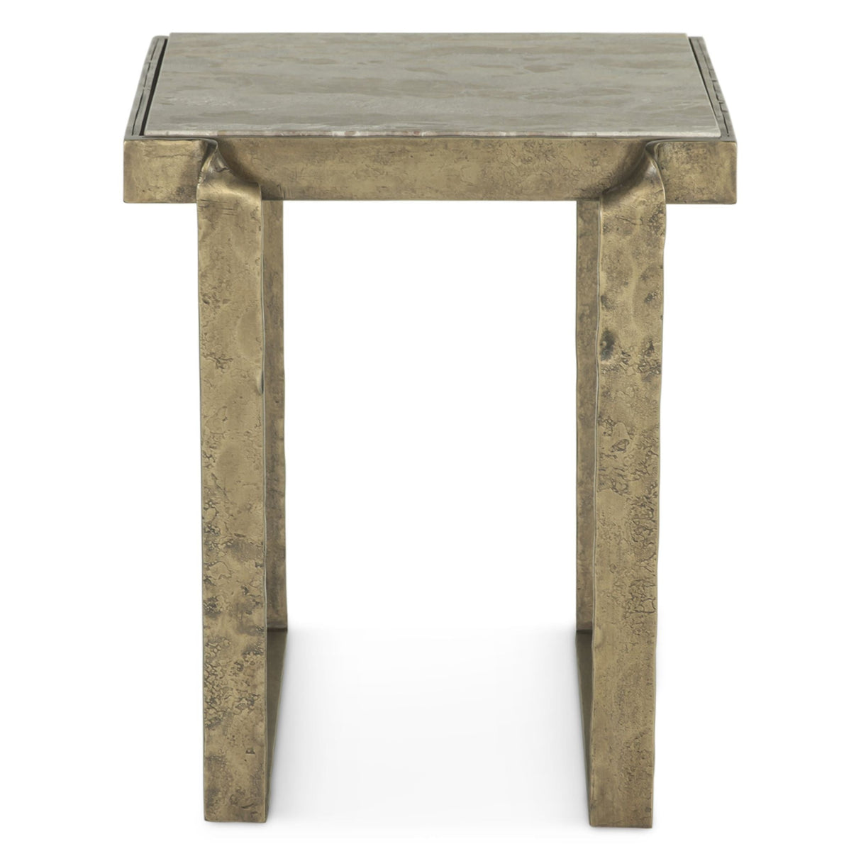 Argos 20" Side Table with Marble and Antique Brass by Home Trends & Design at Eve Furniture