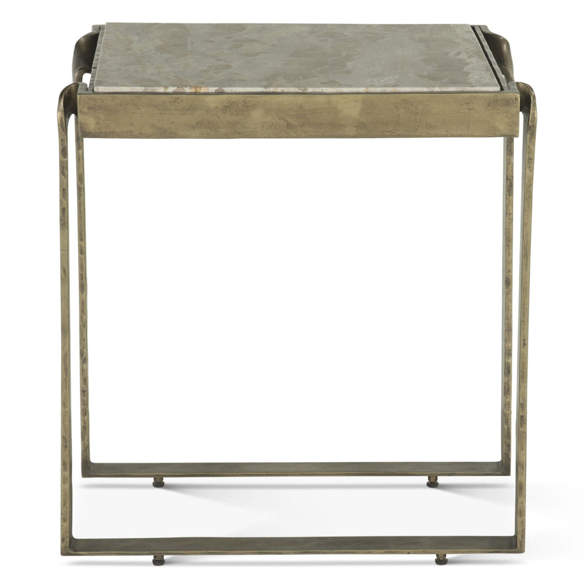 Argos 20" Side Table with Marble and Antique Brass by Home Trends & Design at Eve Furniture