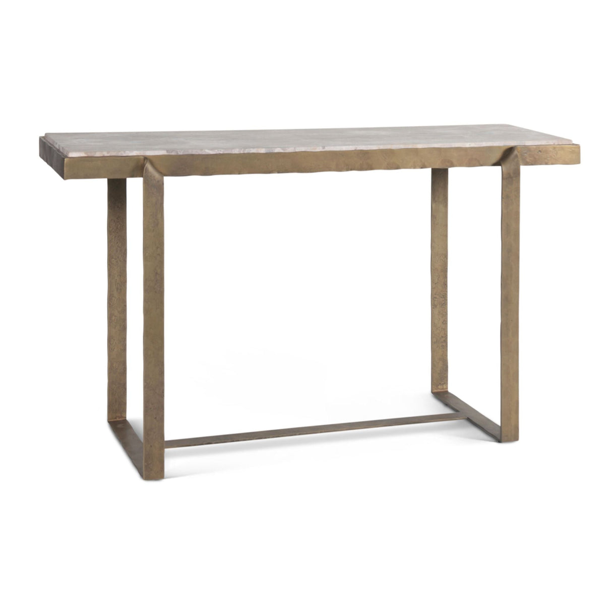 Argos 52" Console Table with Capri Beige Marble Top and Antique Brass Base by Home Trends & Design at Eve Furniture