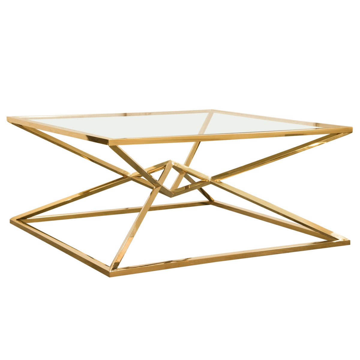 Aria Gold Square Coffee Table by Diamond Sofa at Eve Furniture
